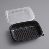 TAKE-OUT/ Container, Black, 73 oz, with lid, 100/cs-Food Service