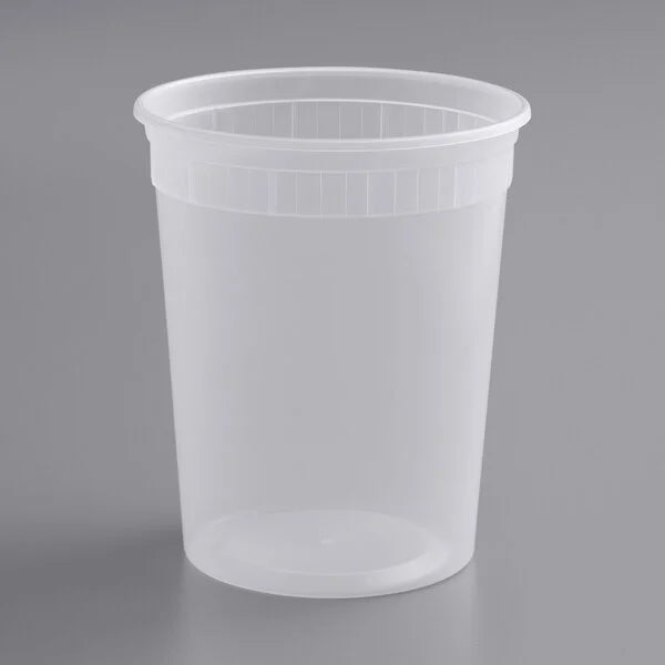 32 oz. (Quart) Plastic Round Deli Soup Freezer Container 96/PK