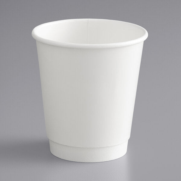 Disposable Paper Hot Cups - Double Wall Paper Coffee Cups (8oz