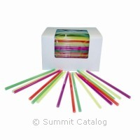 STRAW/ 8” Fat Neon Assorted Colors, 400 per Box-Food Service