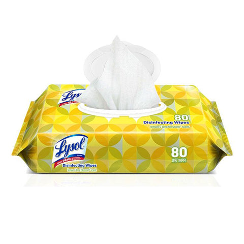 DISINFECT/ Lysol Disinfecting Wipes, Foil Pack, 80 per pack