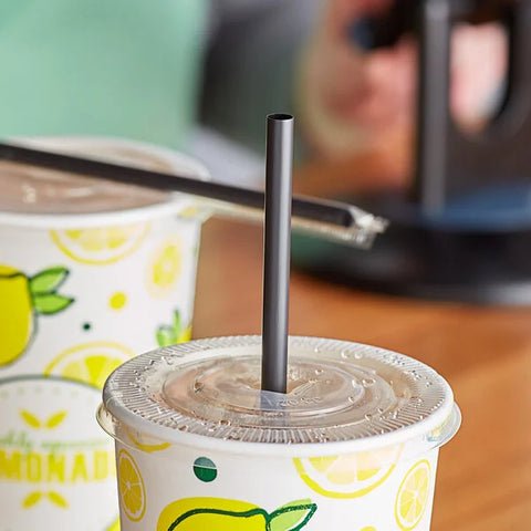 STRAW/ 10.25 Wrapped Flexible Straw, Black 2000 per case, Food Service