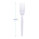 FORK/ Medium Weight/ Polystyrene, White, 100 per box, 10 boxes per case-Food Service