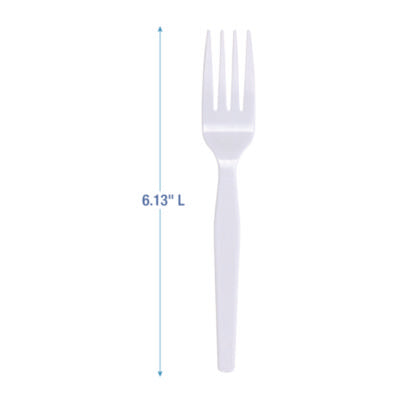 FORK/ Medium Weight/ Polystyrene, White, 100 per box, 10 boxes per case-Food Service