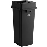 TRASHCAN/INDOOR/SQUARE COMBO WITH LID/23 GALLON/BLACK