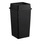 TRASHCAN/INDOOR/SQUARE COMBO WITH LID/35 GALLON/BLACK