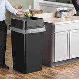 TRASHCAN/INDOOR/SQUARE COMBO WITH LID/50 GALLON/BLACK