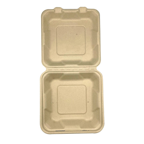 TAKE-OUT/ Container, Large 9"x9", Bagasse, One Compartment, 200 per case