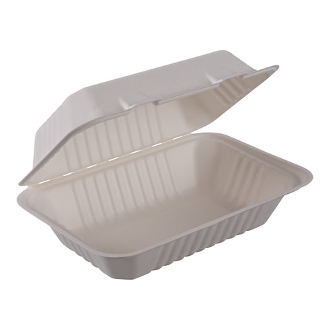TAKE-OUT/ Container, Large, Bagasse, One Compartment, Hoagie 6x9, 250 per case-Food Service