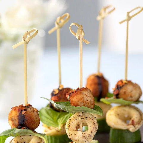 EcoChoice Compostable 4 3/4" Bamboo Knot Food Pick / Skewer - 100/ Box