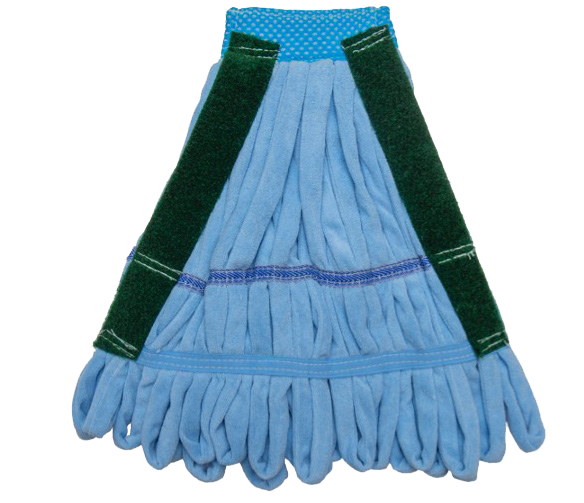 Lallisa 10 Pcs Commercial Mop Head Replacement Tube Microfiber Mop Heads For Floor Cleaning Industrial Mop Heads Blue Looped End Wet Mop Head Refill