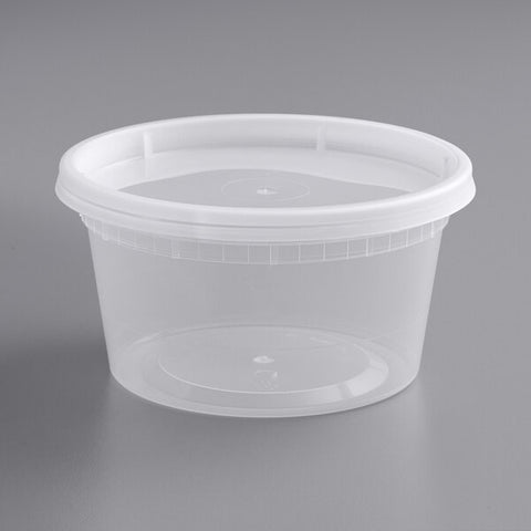 CONTAINER/ Translucent Plastic Deli Container and Lid Combo Pack, 12 oz -Food Service