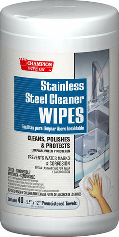 METAL/ Champion Stainless Steel Cleaner Wipes, 40 wipes