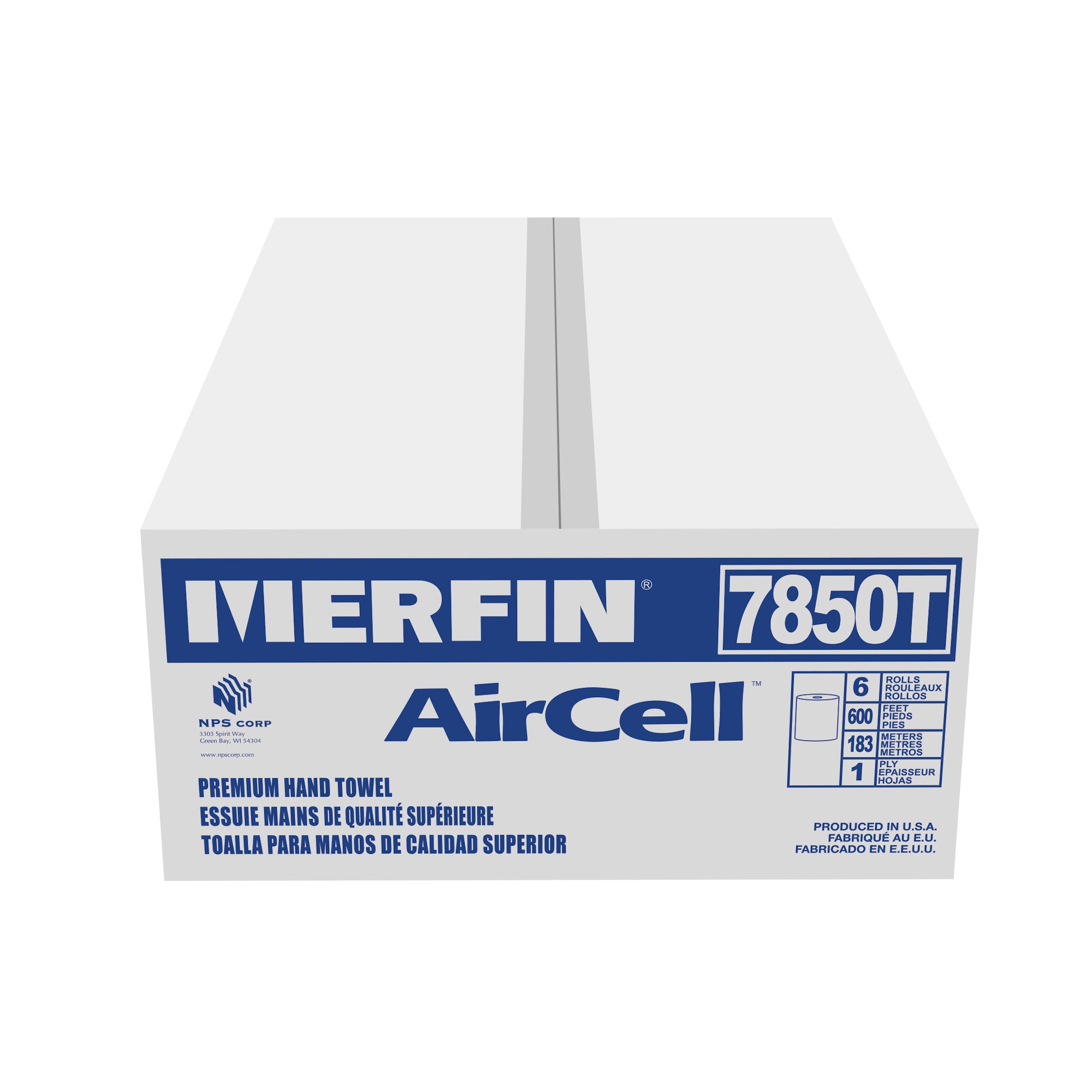 Merfin HAND TOWEL/ Roll System/ Merfin/ White Premium TAD, 600', #7850T ...