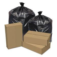 40-45 Gallon Trash Bags on Rolls, 1.2 Mil, Black, 40W x 46H, 100