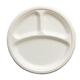 PLATE/ Bagasse Empress Earth/ 10" Three Compartment, Heavyweight Plate, 500/case-Food Service