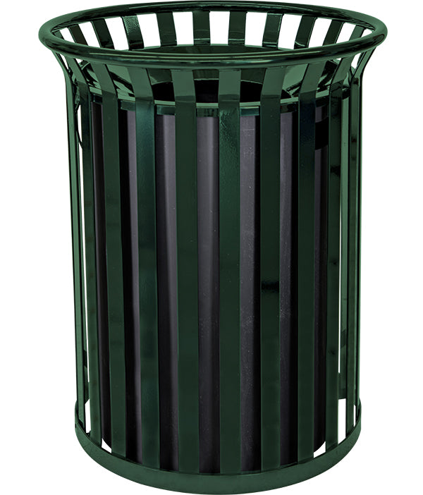 Outdoor Steel Garbage Receptacle, Park Trash Containers