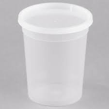 CONTAINER/ Translucent Plastic Deli Container and Lid Combo Pack, 32 oz-Food Service