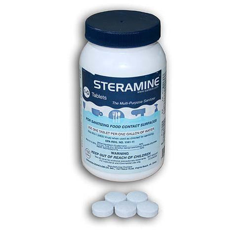 DISH/ Sanitizer/"Steramine" Sanitizing Tablets, 150 per Bottle